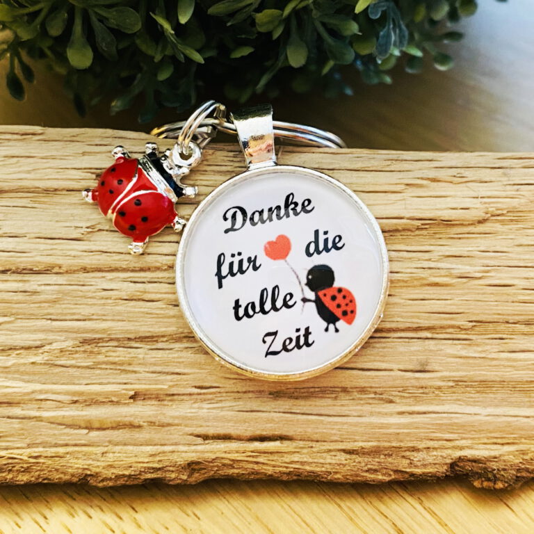 Schlüsselanhänger Danke für die tolle Zeit Marienkäfer MiniGeschenke.de