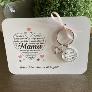MUTTERTAG Geschenkset rosa - Karte - Herz - Engel – Bild 5