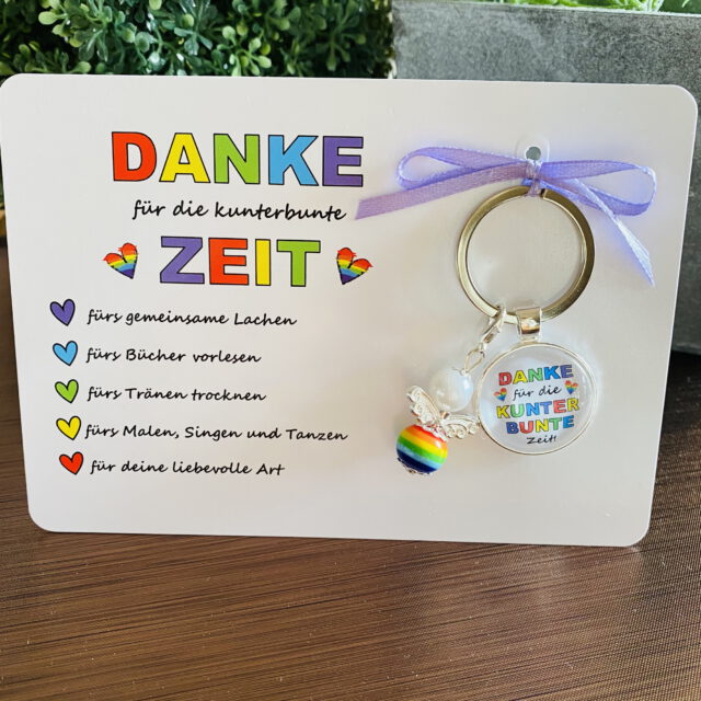 DANKE, für die kunterbunte Zeit .. Geschenkset Karte MiniGeschenke.de