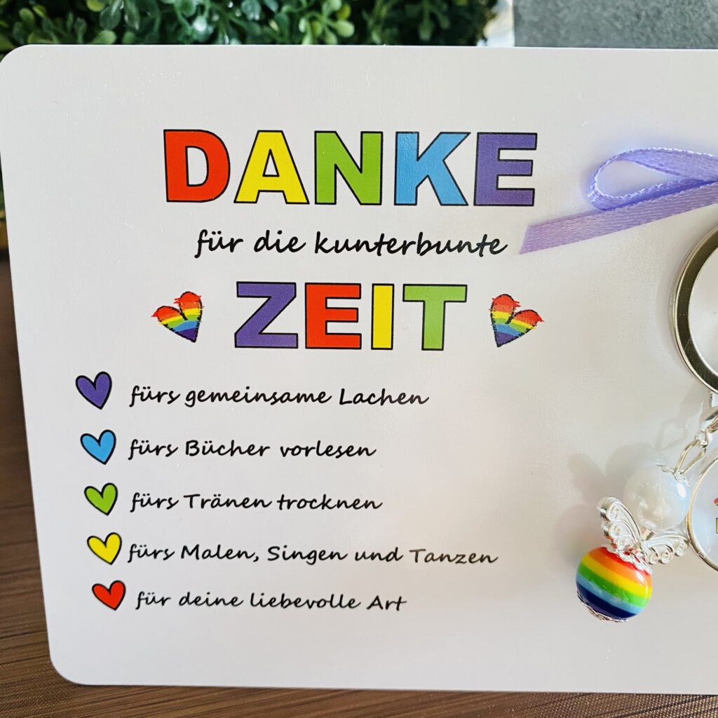 DANKE, für die kunterbunte Zeit .. Geschenkset Karte MiniGeschenke.de