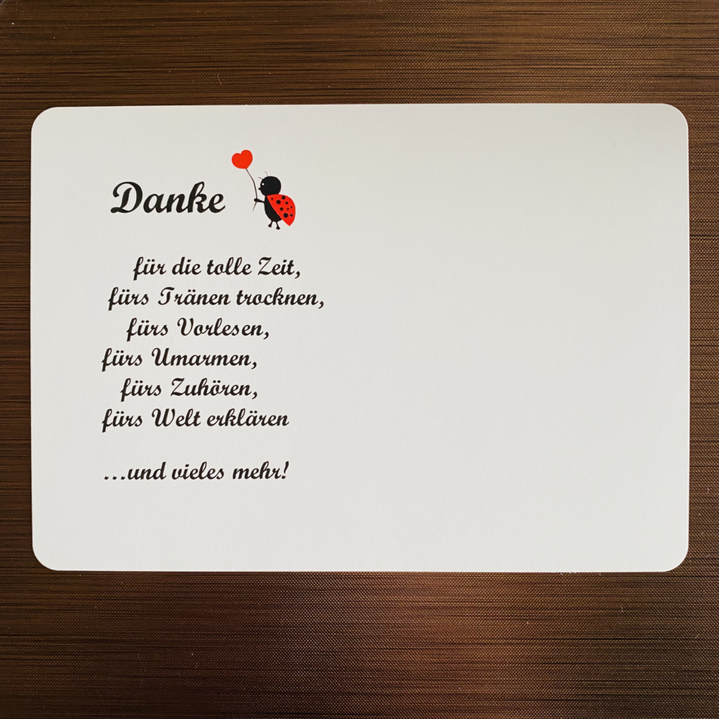  Karte Danke für die tolle Zeit - Marienkäfer - MiniGeschenke.de 