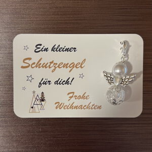 Kärtchen mit Schutzengel Weihnachten - weiß – Bild 1