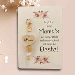 Schlüsselanhänger mit Karte und Herz personalisiert - Geschenkidee Muttertag