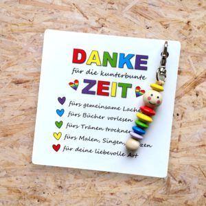 Kunterbunte Zeit Geschenk Erzieherin Abschied Kindergarten Glückswürmchen – Bild 3