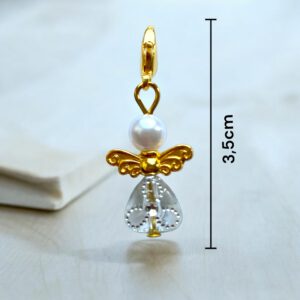 Tischkarte mit Perlenengel als Gastgeschenk für Hochzeit, Taufe, Weihnachten oder andere festliche Anlässe – Bild 3