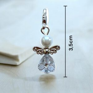 Tischkarte mit Perlenengel als Gastgeschenk für Hochzeit, Taufe, Weihnachten oder andere festliche Anlässe – Bild 3