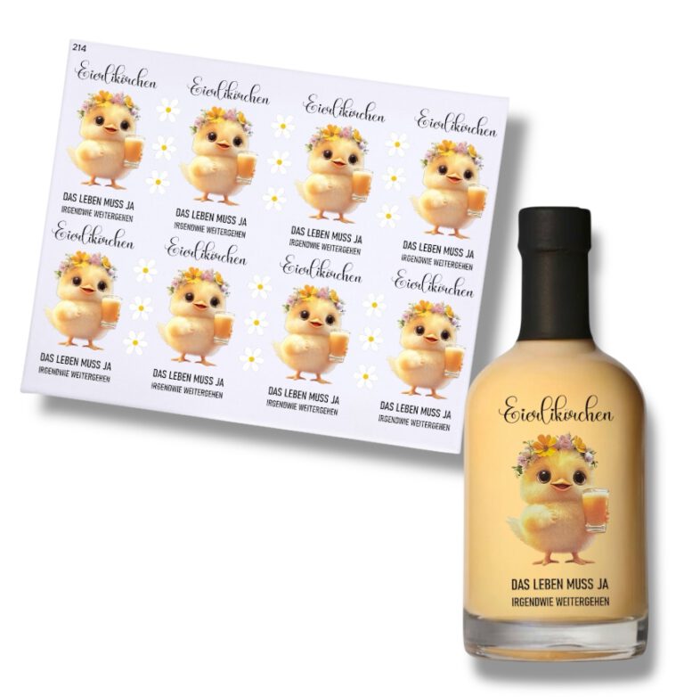 RUB ONs Sticker Eierlikör, Eierlikörchen, Ostern, Bogen A4, bunt, Dekoration, randlose Rubons Sticker, Rubon Aufkleber, Silikon Stempel