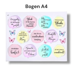 Rub Ons Sticker - Sprüche -  Einzigartig ... perfekt, DIN A4- randlose Rubons – Bild 3