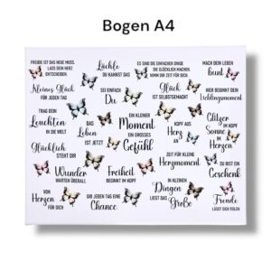 Rub Ons Sticker - Sprüche -  Glücklich steht dir, DIN A4- randlose Rubons – Bild 3