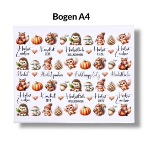 Rub Ons Sticker, DIN A4, Herbst klein, Sprüche, randlose Rubons Sticker, Tischdeko, Rubon Aufkleber – Bild 3