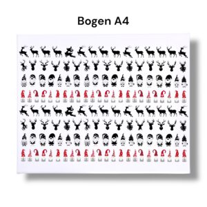 Rub Ons Sticker, Weihnachten, DIN A4, Mini-Motive Höhe 2cm, randlose Rubons Sticker, Tischdeko, Rubon Aufkleber – Bild 3