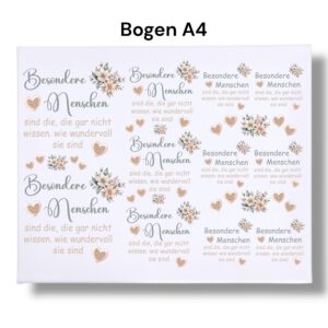 Rub-On-Sticker - Besondere Menschen - Spruch, DIN A4- randlose Rub-ons – Bild 3
