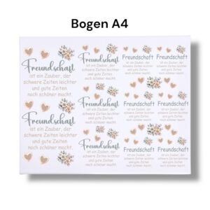 Rub-On-Sticker - Freundschaft - Spruch, DIN A4- randlose Rub-ons – Bild 3