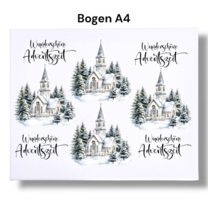 Rub-Ons-Sticker, Dekolaterne, Adventszeit, DIN A4, randlose Rubons Sticker – Bild 3