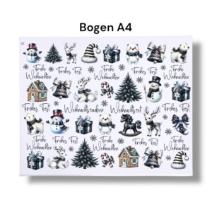 Rub-Ons-Sticker, #3 Klein Weihnachten, kleine Motive, Weihnachten, DIN A4, randlose Rubons Sticker – Bild 3