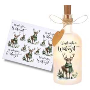 Rub-Ons-Sticker, #4 Glasflasche oder Dekolaterne, Wunderschöne Winterzeit, DIN A4, randlose Rubons – Bild 1
