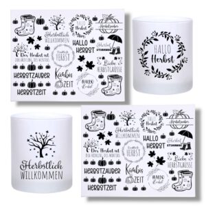 Rub Ons Sticker, DIN A4, Herbst, Sprüche, schwarz weiß, randlose Rubons Sticker – Bild 1