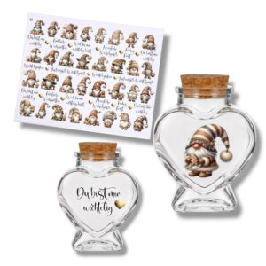 Rub-Ons-Sticker, #2 Mini-Wichtel natur, kleine Motive, Weihnachten, DIN A4, randlose Rubons – Bild 1