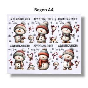 Rub-Ons-Sticker, Adventskalender für Dich, Adventskalender im Glas, DIN A4 – Bild 3