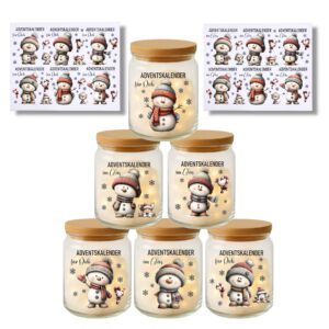 Rub-Ons-Sticker, Adventskalender für Dich, Adventskalender im Glas, DIN A4 – Bild 1