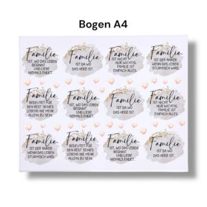 Rub-Ons-Sticker, Familie, DIN A4, Sprüche, randlose Rubons – Bild 3