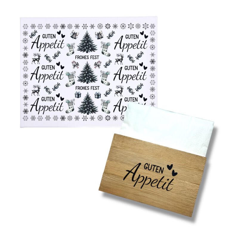 Rub-Ons-Sticker, Guten Appetit, DIN A4, Sprüche, Weihnachten, randlose Rubons