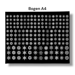 Rub-Ons-Sticker, Schneeflocken weiß oder schwarz, DIN A4, Weihnachten, randlose Rubons – Bild 2