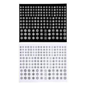 Rub-Ons-Sticker, Schneeflocken weiß oder schwarz, DIN A4, Weihnachten, randlose Rubons – Bild 1