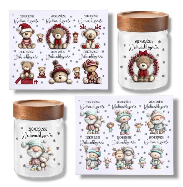 Rub-Ons-Sticker, Zuckersüße Weihnachtsgrüße, Weihnachten, DIN A4, randlose Rubons Sticker