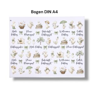 Rub-Ons-Sticker, Gänse Mini-Motive, DIN A4, Frühling, randlose Rubons – Bild 3
