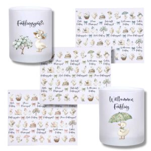 Rub-Ons-Sticker, Gänse Mini-Motive, DIN A4, Frühling, randlose Rubons – Bild 1