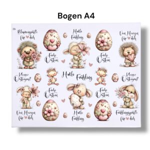 Rub-Ons-Sticker, Ostern, Frühling, DIN A4, randlose Rubons – Bild 3