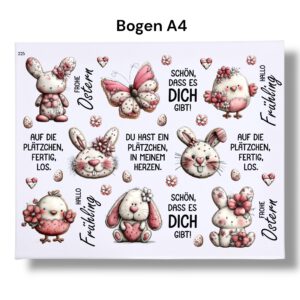 Rub-Ons-Sticker, Ostern, Keksglas, Frühling, DIN A4, randlose Rubons – Bild 3