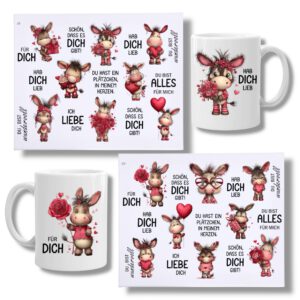 Rub-Ons-Sticker, Valentinstag, DIN A4, randlose Rubon