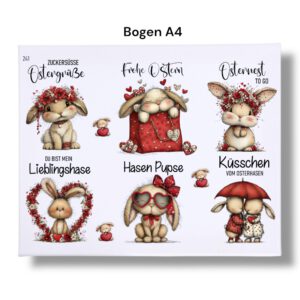 Rub-Ons-Sticker, Best of Ostern, DIN A4, randlose Rubon – Bild 3
