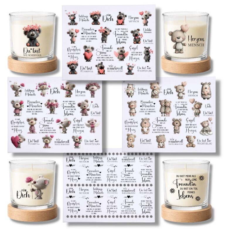 Rub Ons Sticker, Best of Freundin, DIN A4, Freunschaft, randlose Rubon Sticker