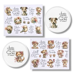 Rub Ons Sticker, Süße Freundschaft, DIN A4, Sprüche, randlose Rubons