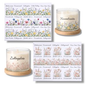 Rub Ons Sticker, Wildblumen, DIN A4, Sprüche, randlose Rubons – Bild 1