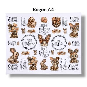 Rub-Ons-Sticker, LEO Ostern, DIN A4, BOHO, randlose Rubon – Bild 3