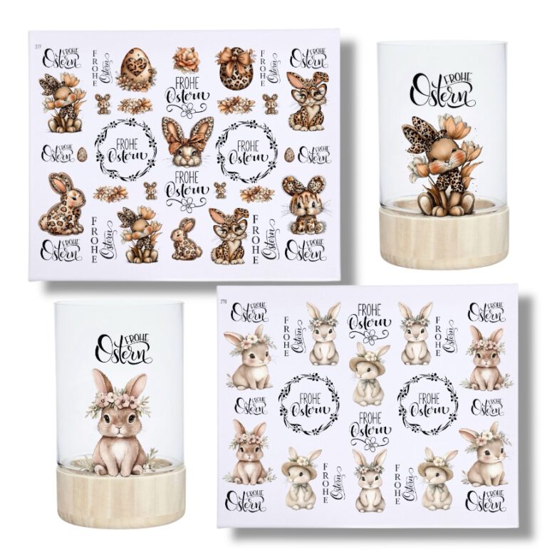 Rub-Ons-Sticker, LEO Ostern, DIN A4, BOHO, randlose Rubon