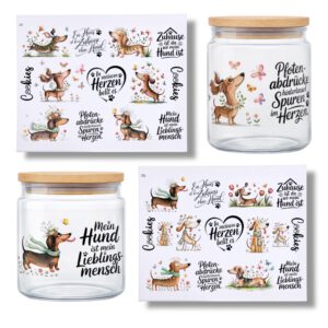 Rub Ons Sticker, Dackel, DIN A4, lustige Motive, Hund, Sprüche, randlose Rubons Sticker – Bild 1