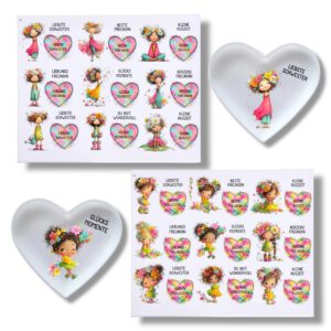 Rub Ons Sticker, Mädchen, Freundin, Sprüche, DIN A4, randlose Rubon – Bild 1