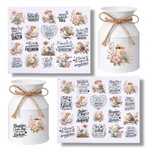 Rub Ons Sticker, Vögel, DIN A4, Sprüche, randlose Rubon – Bild 1