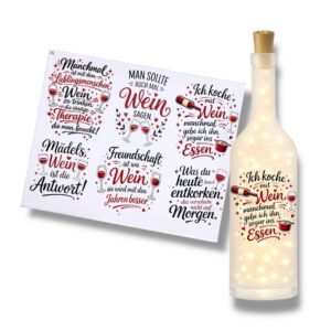 Rub Ons Sticker, Wein (296), Sprüche für Flaschen, DIN A4, randlose Rubon – Bild 1