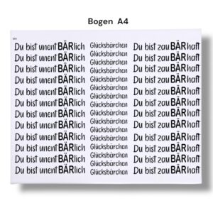 Rub Ons Sticker, BÄRchen, Sprüche, DIN A4, randlose Rubon – Bild 2