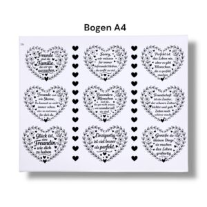 Rub Ons Sticker, Freunde, Sprüche, DIN A4 – Bild 3
