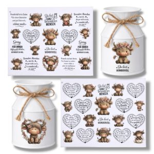 Rub Ons Sticker, Highland Cow, Freunde, Sprüche, DIN A4 – Bild 1