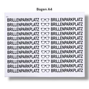 Rub Ons Sticker, Brillenparkplatz, Brille, DIN A4 – Bild 2