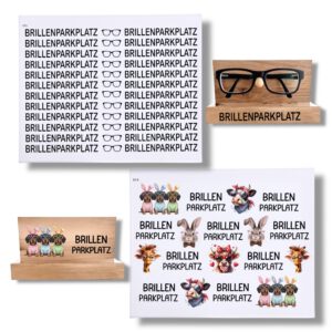 Rub Ons Sticker, Brillenparkplatz, Brille, DIN A4 – Bild 1