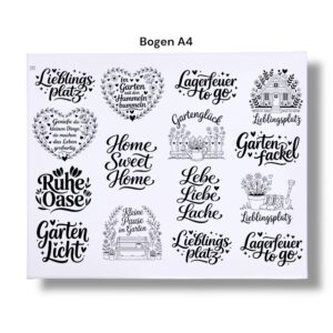 Rub Ons Sticker, Gartenfackel, Gartenlaterne, Garten, DIN A4 – Bild 2